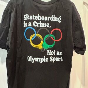 The Point Skate shop men T shirt XL Skateboarding is a crime not a Olympic Sport